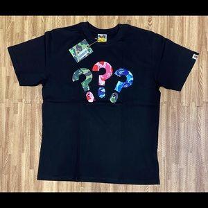 Bape question mark camo black tee
